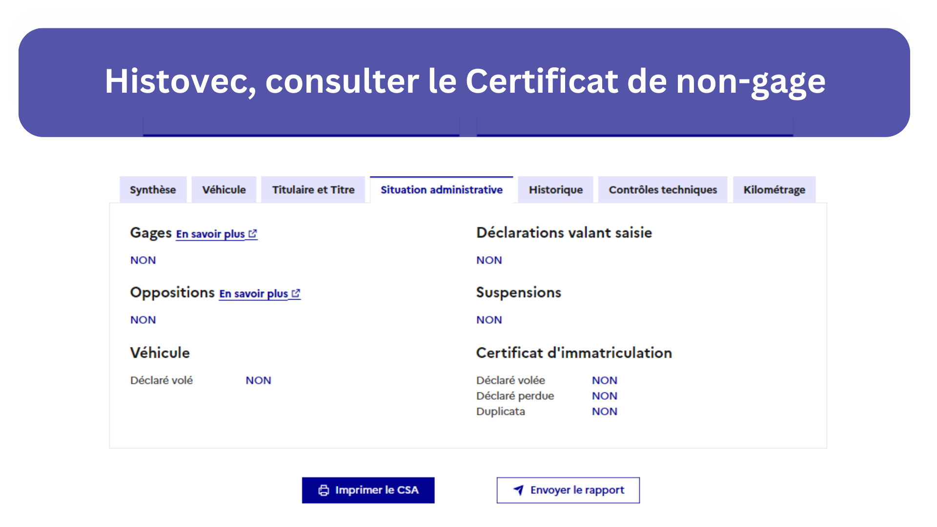 Histovec | Certificat de non gage gratuit